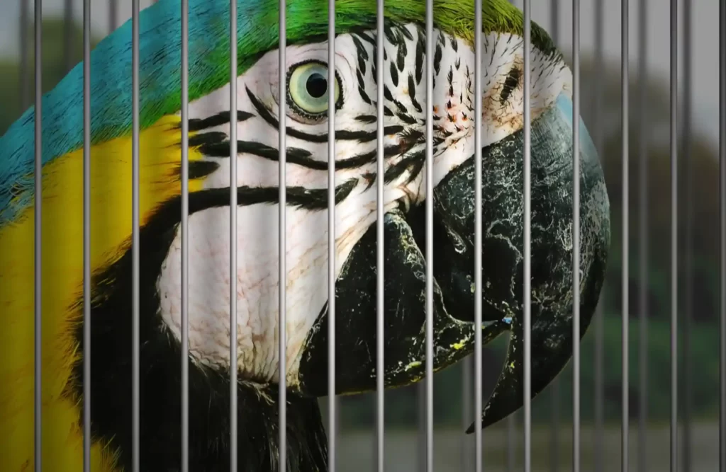 A locked macaw