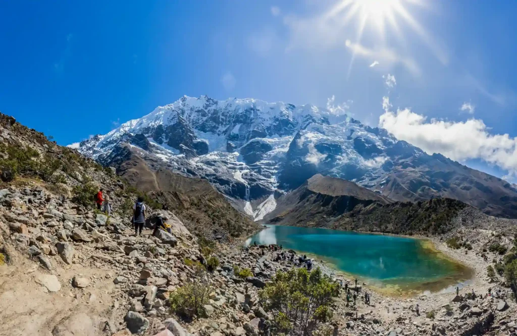 Humantay's Lagoon under a bright sun