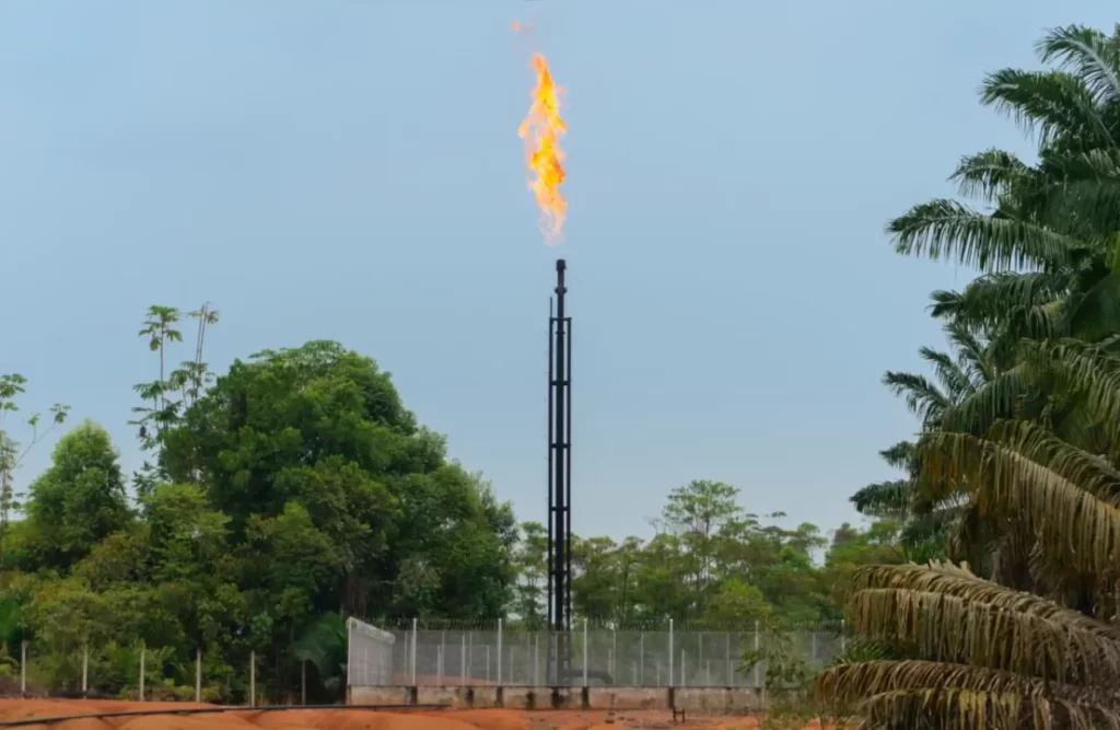 An Oil refinery seen from the distance