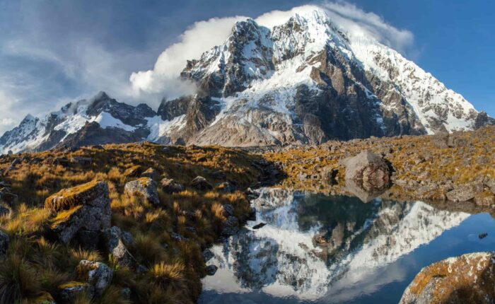 Salkantay's peak seen from the distance.